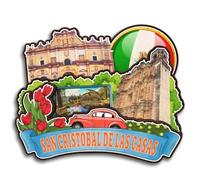 Aimant de réfrigérateur 3D San Cristobal de las Casas Chiapas Mexique en bois Souvenirs de voyage faits à la main pour réfrigérateur Autocollants de décoration d'intérieur Collection Cadeau