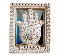 Aimant de réfrigérateur 3D souvenir de voyage Malaga Espagne Attractions de la ville Aimant décoratif en trois dimensions pour la maison et la cuisine