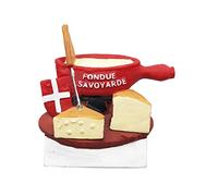Aimant de réfrigérateur 3D souvenir de voyage pour fondue au fromage Savoie Suisse Savoie Décoration magnétique peinte à la main