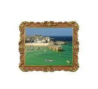 Aimant de réfrigérateur 3D St Ives Cornouailles Angleterre Royaume-Uni Souvenir de voyage Décoration de réfrigérateur magnétique Collection artisanale
