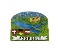 Aimant de réfrigérateur 3D Suisse Allemagne Autriche Lac Constance Bodensee Cadeau souvenir Résine Fait à la main Décoration de la maison et de la cuisine