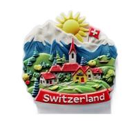 Aimant de réfrigérateur 3D - Suisse - Zurich Alpes - Souvenir de ville - Idée cadeau