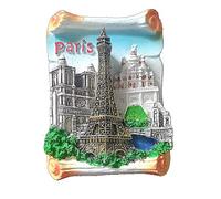 Aimant de réfrigérateur 3D Tour Eiffel Notre Dame de Paris France Cadeau souvenir de voyage Décoration de maison et de cuisine Aimant de réfrigérateur