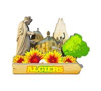 Aimant de réfrigérateur Algérie Alger en bois 3D monuments de voyage souvenir décoration fait main -702