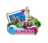 Aimant de réfrigérateur Almeria Andalousie Espagne en bois 3D monuments de voyage souvenirs de collection décoration fait main -3653