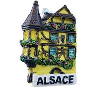 Aimant de réfrigérateur Alsace France Souvenir touristique Décoration de réfrigérateur Aimant peint à la main Artisanat
