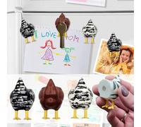 Aimant de réfrigérateur amusant en forme de crosse de poule, cadeau fantaisie pour dortoir, aimant pour surfaces métalliques, fait à la main en résine de style ferme, cadeau humoristique pour amis et