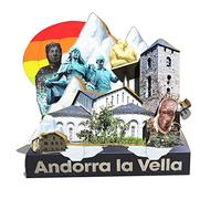 Aimant de réfrigérateur Andorra la Vella Andorre en bois 3D monuments de voyage souvenirs de collection décoration fait à la main