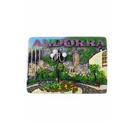 Aimant de réfrigérateur Andorra souvenir de voyage 3D pour décoration de réfrigérateur - Autocollant magnétique peint à la main