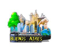 Aimant de réfrigérateur Argentine Buenos Aires en bois 3D monuments de voyage souvenirs de collection décoration fait main -558