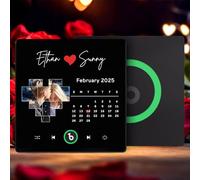 Aimant de Réfrigérateur avec Album Musical Personnalisé, Lecteur de Musique Spotify avec Photo, Cadeau de Noël, de Saint-Valentin pour Couple, Lui et Elle