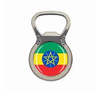 Aimant de réfrigérateur avec drapeau national de l'Éthiopie - Décapsuleur - Souvenir touristique - Collection de cadeau - Autocollant magnétique pour réfrigérateur