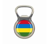 Aimant de réfrigérateur avec drapeau national de l'île Maurice - Décapsuleur - Souvenir touristique - Collection de cadeau - Autocollant magnétique pour réfrigérateur