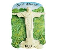 Aimant de réfrigérateur avec inscription « Christ Rédempteur Brésil » - Souvenir de voyage - Décoration de réfrigérateur - Autocollant magnétique 3D