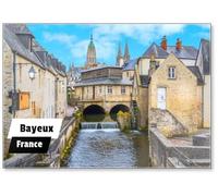 Aimant de réfrigérateur avec vue panoramique à Bayeux, Normandie, France