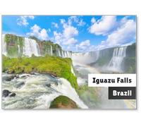 Aimant de réfrigérateur avec vue sur les chutes d'Iguazu, l'une des sept merveilles naturelles du monde - Foz Do Iguaçu, Brésil, design 1,