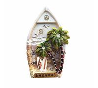 Aimant de réfrigérateur Bahamas 3D en forme de petit bateau - Cadeau souvenir - Fait à la main - Décoration de maison et de cuisine
