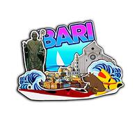 Aimant de réfrigérateur Bari Puglia Italie en bois 3D monuments de voyage souvenirs de collection décoration fait main -2542