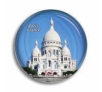 Aimant de réfrigérateur Basilique du Sacré-Cœur de Paris - Aimants en verre pour réfrigérateur - Souvenirs - Joli aimant en cristal - Décoration pour tableau blanc, bureau, maison