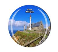Aimant de réfrigérateur Brest Bretagne France - Souvenir touriste en cristal - Collection cadeau