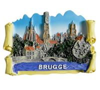 Aimant de réfrigérateur Bruges Flandre Occidentale Belgique Souvenir Tourisme Décoration Créative Artisanat 3D