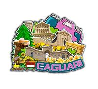 Aimant de réfrigérateur Cagliari Italie en bois 3D monuments de voyage souvenirs de collection décoration fait main -2335