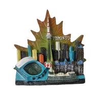 Aimant de réfrigérateur Canada Toronto - Tour CN Skyline et feuille d'érable - Aimant 3D souvenir - Décoration magnétique de collection - Idée cadeau voyage Collection L68