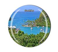 Aimant de réfrigérateur Castries Sainte Lucie en cristal souvenir touristique collection cadeau
