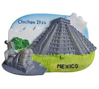 Aimant de réfrigérateur Chichen Itza Yucatan Peninsula Mexico - Souvenir de voyage - Décoration 3D - Autocollant magnétique
