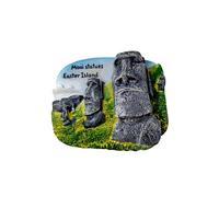 Aimant de réfrigérateur Chili Île de Pâques Statue Moai Rapa Nui M2 | Aimant de réfrigérateur Chili Île de Pâques - Statues Moai Rapa Nui - Aimant 3D Souvenir Collection M2