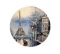 Aimant de réfrigérateur circulaire romantique en acrylique Motif Tour Eiffel de Paris Multifonctionnel et durable