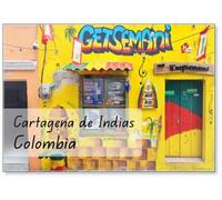 Aimant de réfrigérateur Colombia, Carthagène des Indes, façade d'un bar dans le quartier historique de Getsemani