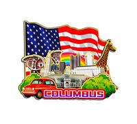 Aimant de réfrigérateur Columbus Ohio USA en bois 3D monuments de voyage souvenirs de collection décoration fait à la main -1480