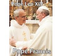 Aimant de réfrigérateur commémoratif du pape Léon XIV Robert Francis Prévost et Pape François Vatican Idée cadeau fait main 6 x 7 cm environ Pas d'impression 3D Plastique laminé fait à la main Pas 3D