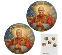 Aimant de réfrigérateur commémoratif du pape Léon XIV Robert Francis Prevost Vatican - 14e portrait divin - Souvenir religieux rond - Souvenir religieux - Souvenir catholique - Souvenir catholique