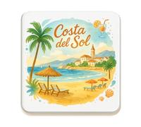 Aimant de réfrigérateur Costa del Sol Espagne | Souvenir de voyage cadeau de collection