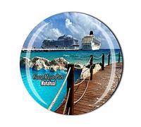 Aimant de réfrigérateur Costa Maya Port Mahahual Mexique - Cadeau souvenir en cristal pour réfrigérateur