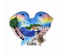 Aimant de réfrigérateur Cuba 3D en forme de dauphins - Cadeau souvenir - Fait à la main - Décoration de maison et de cuisine