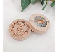 Aimant de réfrigérateur de mariage en bois gravé de faveur de mariage personnalisé, cadeau souvenir d'invité de mariage d'ouvre-bouteille de bière, cadeau d'anniversaire d'entreprise de faveur