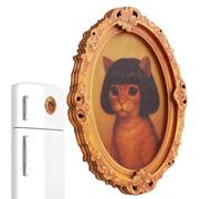 Aimant de réfrigérateur - Décoration artisanale robuste sur le thème du chat - Aimants avec cadre photo pour réfrigérateur - Pour cuisine, armoire, voiture, tableau noir, salle de classe