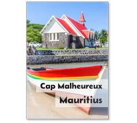 Aimant de réfrigérateur Eglise Mythique De Cap Malheureux Et Barque De Pêche, Île Maurice