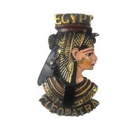 Aimant de réfrigérateur Égypte Alexandrie - Buste reine Cléopâtre doré et noir - Aimant 3D souvenir - Décoration magnétique de collection - Idée cadeau voyage collection L178