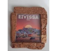 Aimant de réfrigérateur Eivissa Ibiza fait main voyage vacances ville souvenir aimant réfrigérateur 5 x 6 cm environ idées cadeaux