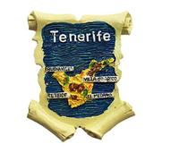 Aimant de réfrigérateur en 3D avec carte de Tenerife Espagne - Souvenir de voyage, cadeau de voyage, décoration de maison, cuisine, réfrigérateur - Autocollant magnétique
