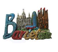 Aimant de réfrigérateur en 3D avec Lettres de l’Espagne de Barcelone - Cadeau de Voyage - Décoration de la Maison et de la Cuisine - Collection d’aimants de réfrigérateur Barcelone