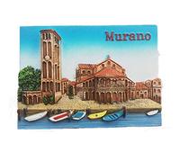 Aimant de réfrigérateur en 3D Murano Venise Italie - Cadeau souvenir - Décoration de maison et de cuisine - Aimant de réfrigérateur Murano Venise Italie