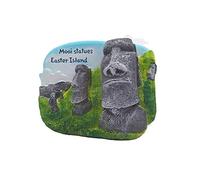 Aimant de réfrigérateur en 3D représentant des statues de Moai de l'île de Pâques du Chili - Cadeau souvenir de voyage, décoration de la maison et de la cuisine