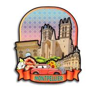 Aimant de réfrigérateur en bois 3D fait à la main Montpellier France Souvenirs de voyage Artisanat Réfrigérateur Autocollants Maison Bureau Collection Cadeau