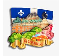 Aimant de réfrigérateur en bois 3D fait main Québec Canada Souvenirs de voyage Artisanat Réfrigérateur Autocollants Maison Bureau Collection Cadeau