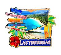 Aimant de réfrigérateur en bois 3D Las Terrenas République dominicaine - Souvenirs de voyage - Fait à la main